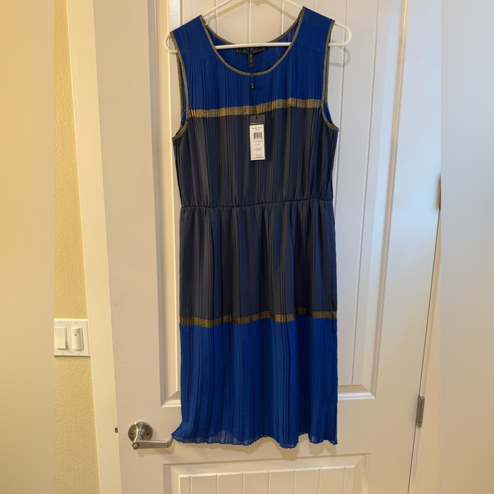 Blue and Gold “Mara” Midi Dress